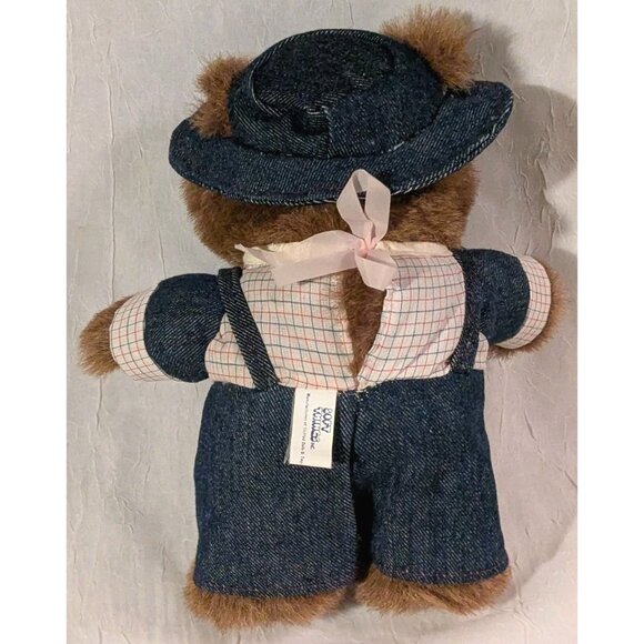 Soft Things Bear Plush Teddy Freckles Jeans Stuffed Animal Overalls Country Vtg - Picture 3 of 14